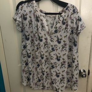 3/$18 loft Floral V Neck